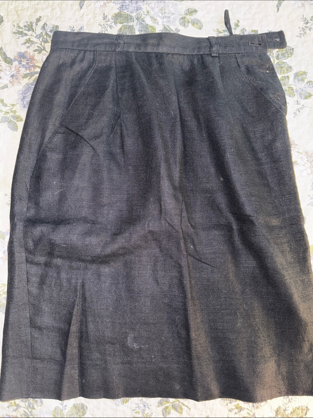 Liz Claiborne Black Linen High-Waist Pencil Skirt | Office Interview Business